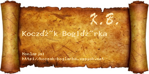 Koczák Boglárka névjegykártya